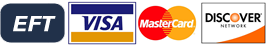 Visa Mastercard Discover cards, and EFT accepted